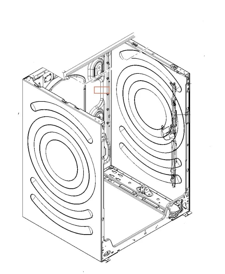 Boční díl pláště k pračce – Bosch / Siemens 23003959, 23001290