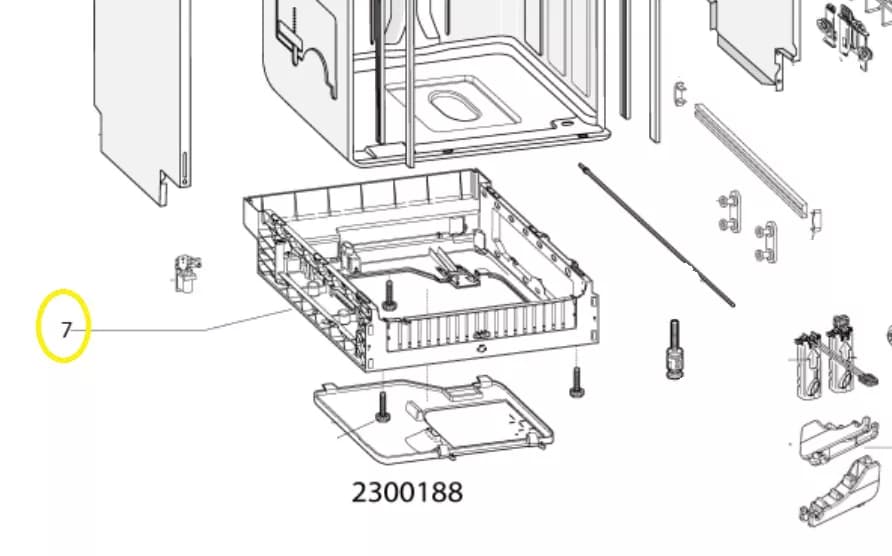 Spodní část k myčce nádobí Whirlpool Indesit 488000387158 (C00387158)